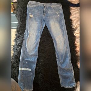 7 For All Mankind Blue Skinny Jeans